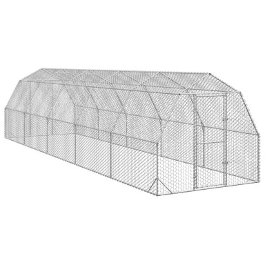 Kavez za kokoši, 2.5 x 10 x 2.25 m, pocinčani čelik