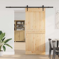 Klizna vrata Narvik, 90 x 210 cm, 213,5 cm, prirodna i crna