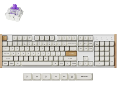 KEYCHRON Mehanička tipkovnica K10 HE K10H-Q1-UK, bežična, aluminij, RGB, bijela
