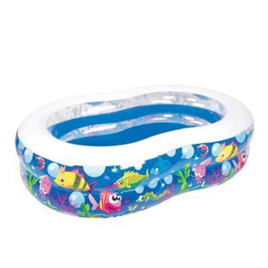 JILONG Bazen na napuhavanje, oblik osmice, 175 × 109 × 46 cm, ribice