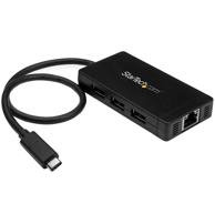 STARTECH USB-C čvorište HB30C3A1GE, 3 x USB-A, RJ45 Gigabit Ethernet