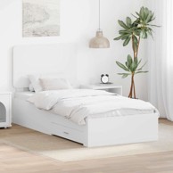 Okvir za krevet 90 x 190 cm konstruirano drvo, bijeli