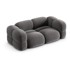 COSMOPOLITAN DESIGN Siva baršunasti sofa 210 cm Loretto, 210x100x68 cm