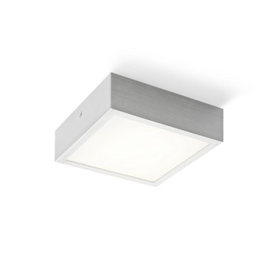 STRUCTURAL LED stropna, 20x20 cm, brušeni aluminij, 230V, LED 12W, 3000K