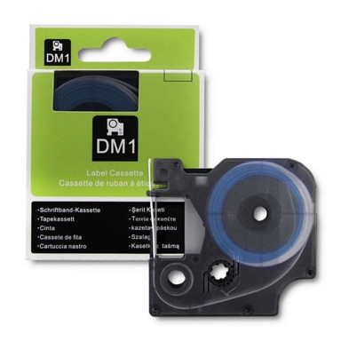 QOLTEC Termoskupljajuća cijev za DYMO D1/DM1, 12 mm x 1.5 m, bijela, crni ispis
