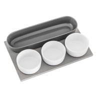 VILLA ALTACHIARA Set od 4 zdjele za posluživanje s pladnjem Yin & Yang, 29 x 18,5 cm