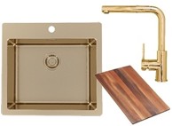 ALVEUS Set sudoper PURE 70 i slavina ZEOS-P Bronze