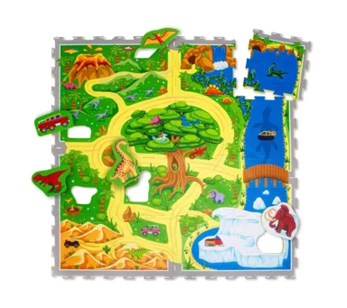 HAKUNA MATTE Podloga za igru, puzzle, 120x120x1,2 cm, safari dinosauri