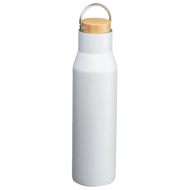 MACMA Termo boca 8389306, metalna, 550 ml, s drvenim poklopcem, bijela