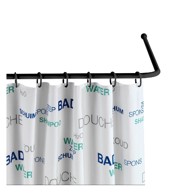 WENKO Crna univerzalna kutna šipka za zavjesu za tuš Black, ø 2 cm