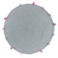 DOUCEUR D'INTÉRIEUR Svijetlo sivi okrugli tepih ø 90 cm Pompomparty