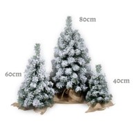 Božićno drvce umjetno Patuljasto snježno s jutom, 40 cm