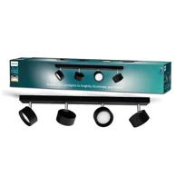 Reflektor, Bracia, 4x5,5W, 2700K, HV, crna