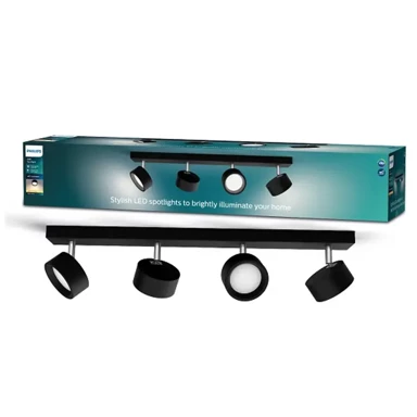 Reflektor, Bracia, 4x5,5W, 2700K, HV, crna