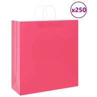 Papirnate vrećice 250 kom s ručkama 45x17x48 cm, ružičaste