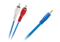 Audio kabel Jack 3,5 mm na 2 x RCA 5 m, plavi