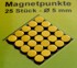 Jednobojni markeri/magneti za karte. Žuti. 25 komada.
