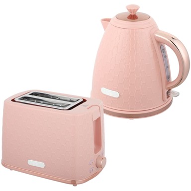HOMESTAR Set kuhalo za vodu i toster, 1,7 l, ružičasti