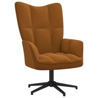 Stolica za opuštanje, baršunasta, bez oslonca za noge, smeđa