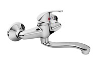 BALLETTO Slavina za umivaonik ili sudoper 81011, razmak 150 mm, zakrivljena ruka 20 cm, kartuša 35 mm, krom