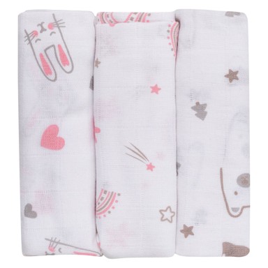 BUBABA BY FREEON Tetra pelena 3/1, zeko, svijetlo roza