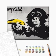 Slika za samostalno slikanje Banksy – Monkey, street art grafit, 50x40 cm