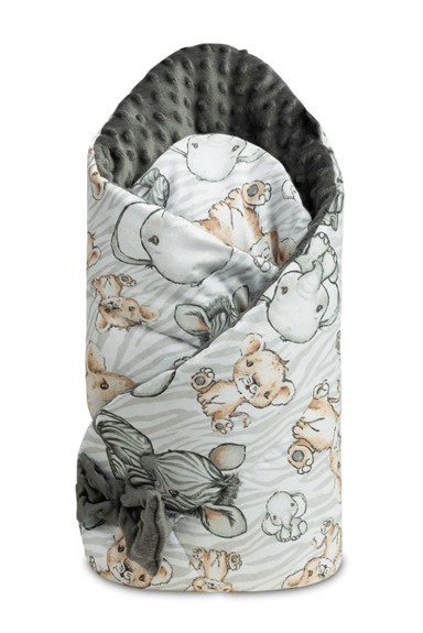 Dvostrani dječji prekrivač, 80x80 cm, safari