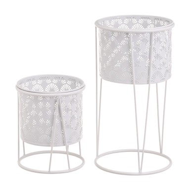 CASA SELECCIÓN Metalni stalci za tegle za cvijeće u setu 2 kom ø 22 cm (visina 40 cm), metal, prirodna