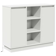Sideboard s LED svjetlom, drveni materijali, bijeli, 90x32x75 cm