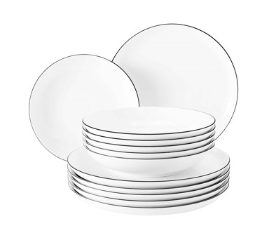 SELTMANN WEIDEN Set posuđa LIDO ROUND, porculan, bijeli, 12 kom
