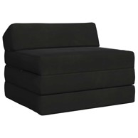 Sofa na razvlačenje, 200 x 70 x 10 cm, baršun, crna