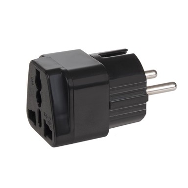 MACLEAN Adapter UK/EU MCE155, crni