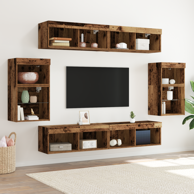 Polica zidna, Floating Shelf, 2 kom, konstruirano drvo, 40x28,5x40 cm, staro drvo
