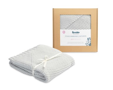 SENSILLO Pokrivač od bambusa s kapuljačom, 90x85 cm, svijetlo sivi