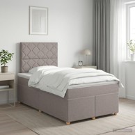 Boxspring krevet s madracem 120 x 190 cm tkanina dizajn s rombovima, sivo-smeđi