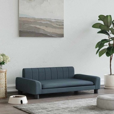 Krevet za pse od tkanine, 90 × 53 × 30 cm, tamno siva  