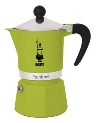 BIALETTI Moka kafetijera Rainbow, aluminij, crna, zelena