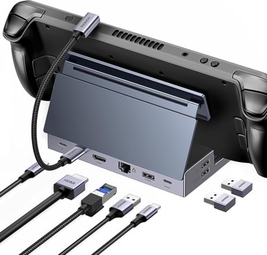 UGREEN Priključna stanica Steam Deck Dock, 9 u 1, 4K HDMI, 10 Gbps USB, podesivo postolje