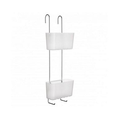 TATAY Viseća dvostruka polica za tuš 20x13x59cm PP inox, Standard Duo