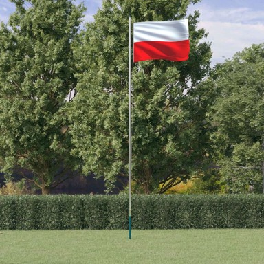 Poljska zastava i jarbol, aluminijska, 6,23 m