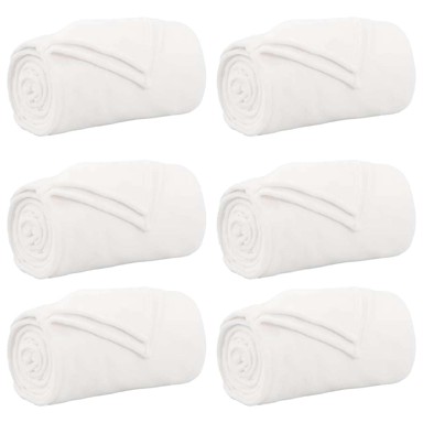 Pokrivač za prebacivanje, 220 x 240 cm, runo, bijela, 6 kom