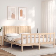 Okvir kreveta s uzglavljem 160 x 200 cm od masivnog drva
