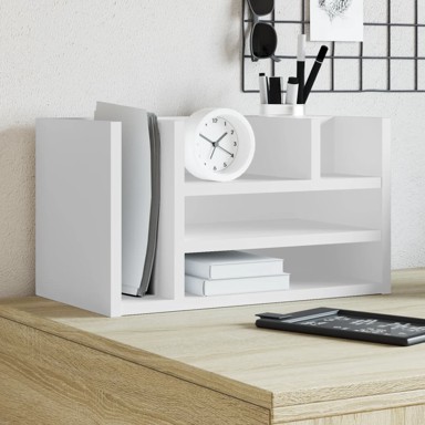 Organizator za stol bijeli 44,5 x 24 x 25 cm konstruirano drvo