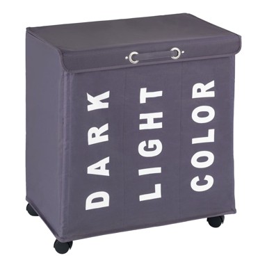 WENKO Siva košara za veš s 3 odjeljka Trivio, 117,6 l