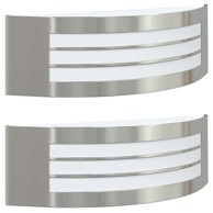 Vanjska zidna lampa 2 komada nehrđajući čelik, srebrna 