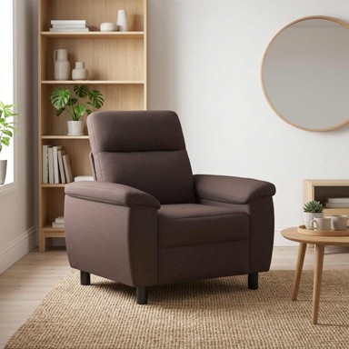 Sofa 95 x 90 x 95 cm tkanina, tamnosmeđa