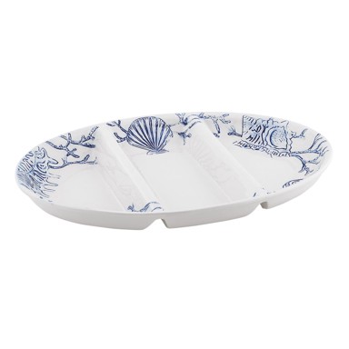 VILLA ALTACHIARA Tanjur za posluživanje Maris, plavo-bijeli, 41 x 29 cm