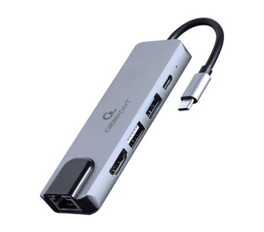 GEMBIRD USB hub A-CM-COMBO5-04 USB Type-C 5-in-1 multi-port adapter (Hub + HDMI + PD + LAN)
