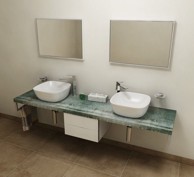 SAPHO Stol za umivaonik 170 × 50 cm, aquamarine, zidna montaža