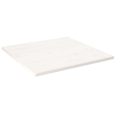 Ploča za stol 80 × 80 × 2,5 cm, masivna borovina, bijela, četvrtasta